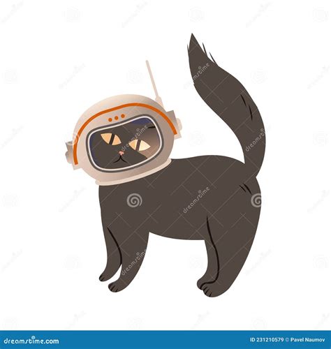 Cute Cat Astronaut in Helmet. Design Element Can Be Used for Children Print, Books, Stickers ...