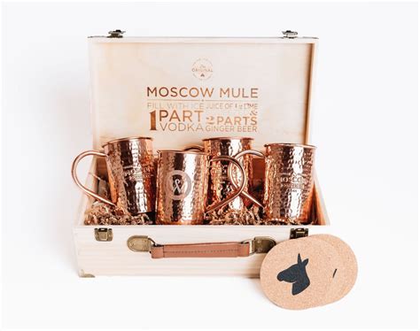 Custom Logo Engraved Moscow Mule Mug Set – Moscow Copper Co.