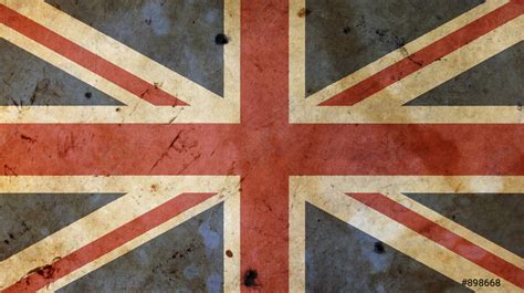 Old vintage UK British flag over white wood - stock photo 898668 ...