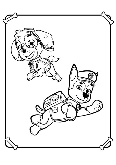 Chase Paw Patrol coloring pages to download and print for free