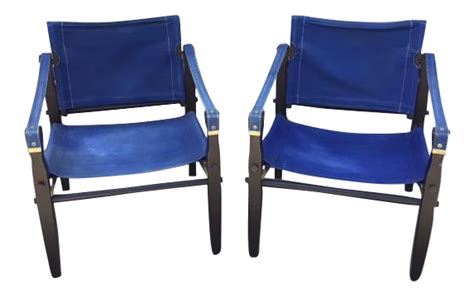 1960s Blue Safari Folding Chairs by Gold Medal Folding Furniture ...