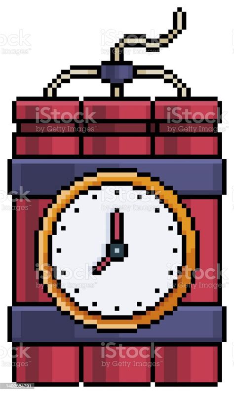 Pixel Art Dynamite Vector Icon For 8bit Game Stock Illustration ...