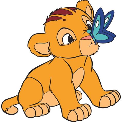 Lion King Baby Lion Simba Butterfly Customized Wall Decal - Custom Vinyl Wall Art - Personalized ...