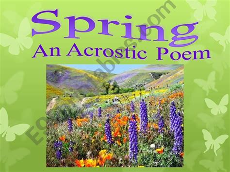 ESL - English PowerPoints: Acrostic poetry -Spring