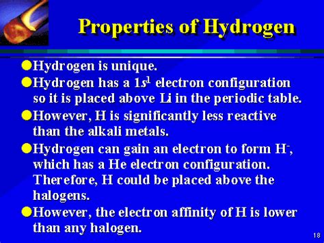 Properties of Hydrogen