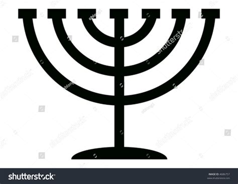 Menorah Symbol Of Hanukkah, 7 Branched Candlestick Holder Stock Vector ...