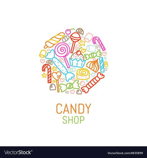 Logo template candy shop Royalty Free Vector Image