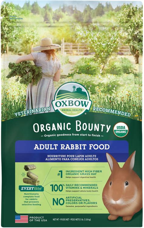 Oxbow Organic Bounty Adult Rabbit Food, 3-lb bag - Chewy.com