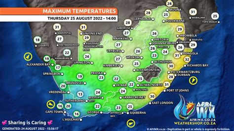 South Africa Extended Weather Report - Maximum and Minimum Temperature Forecast Maps in 2022 ...