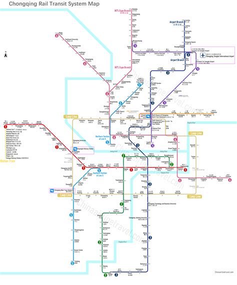 Chongqing Metro Map, Rail Transit Map, 2024