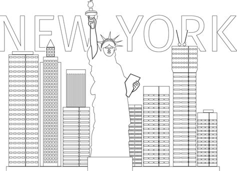 Simple New York coloring page - Download, Print or Color Online for Free