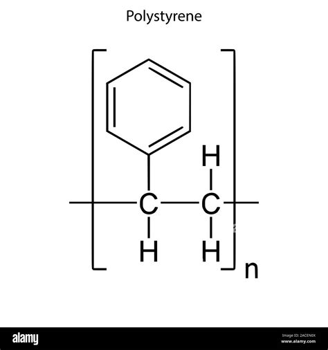 Formule topologique du polystyrène. Molécule chimique Image Vectorielle ...