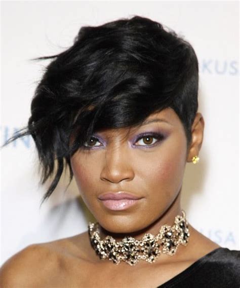 Keke Palmer Short Wavy Black Undercut Hairstyle