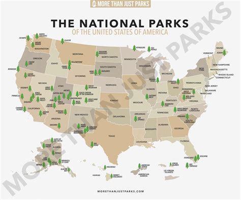 Map of US National Parks by More Than Just Parks (down - morethanjustparks