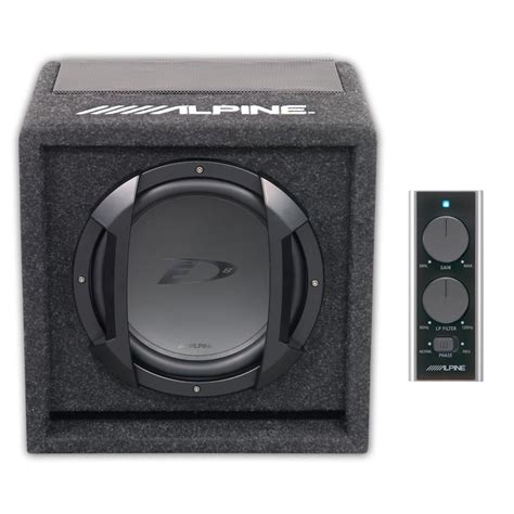 Alpine SWE-815 Subwoofer Amplified Powered Active Sub with Wired Remote ...