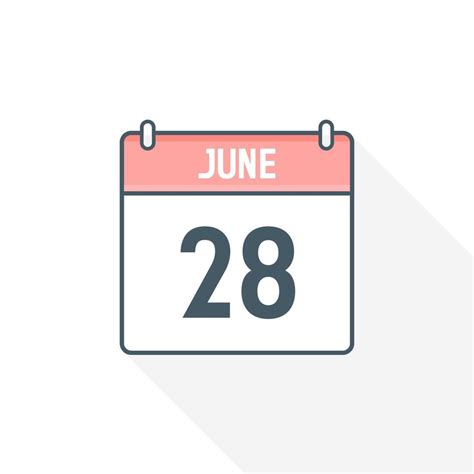 28th June calendar icon. June 28 calendar Date Month icon vector ...