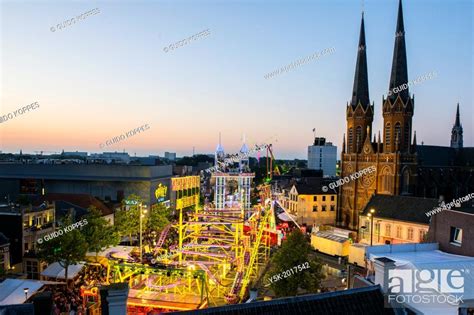 Tilburg, Netherlands. The annual carnival in front of the church seen ...