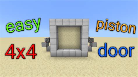 Easy 4x4 Piston Door for Minecraft (bedrock and java edition) - YouTube