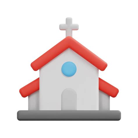 3d church icon vector. Isolated on white background. 3d building and architecture concept ...