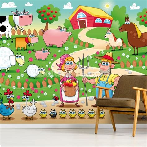 Country Farm Wallpaper Mural | Wallsauce US