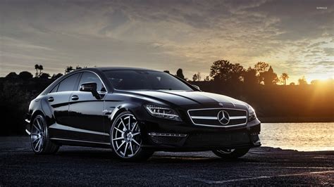 Black Mercedes-Benz CLS63 AMG at sunset wallpaper - Car wallpapers - #52319