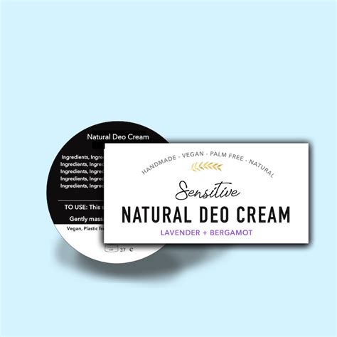 Natural Deodorant Printed Labels - White Label Botanist