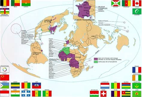 French Speaking Countries Map Labeled