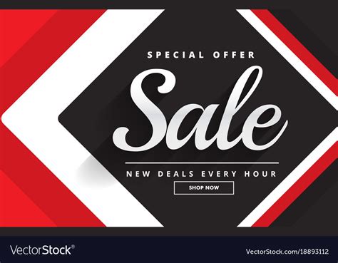 Red black awesome sale banner template design Vector Image