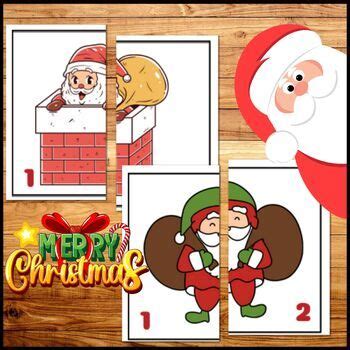 Christmas Santa Claus Complete the Puzzle, Match the other Half Puzzle ...