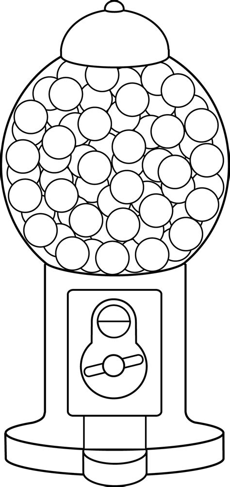 Gumball Machine Coloring Page - Free Clip Art