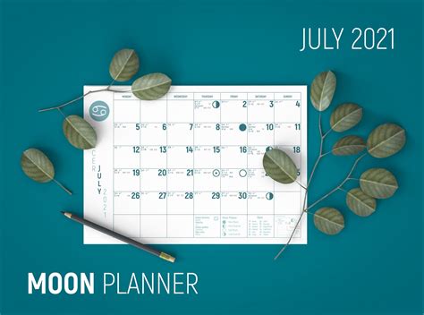 July 2021 Lunar Calendar – Printable Blank Calendar Template