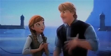 Anna and Kristoff Kiss Scene Frozen on Make a GIF