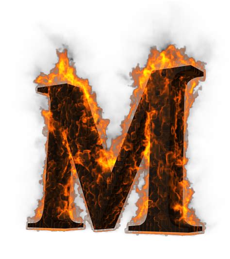 Fire alphabet 3d Rendering illustration. 24830457 PNG