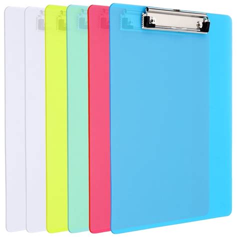 sixwipe 6 Pack Office Plastic Clipboards Bulk with Low Profile Clip ...