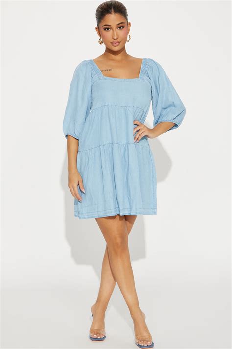 Caila Babydoll Mini Dress - Blue | Fashion Nova, Dresses | Fashion Nova