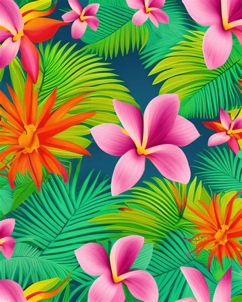 Tropical Flowers 8k Background · Creative Fabrica