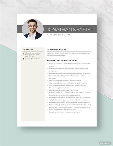 High School Athletic Director Resume in Word, Pages - Download | Template.net