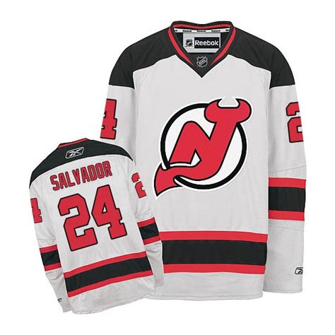 New Jersey Devils Bryce Salvador Official White Reebok Premier Adult Away NHL Hockey Jersey S,M ...