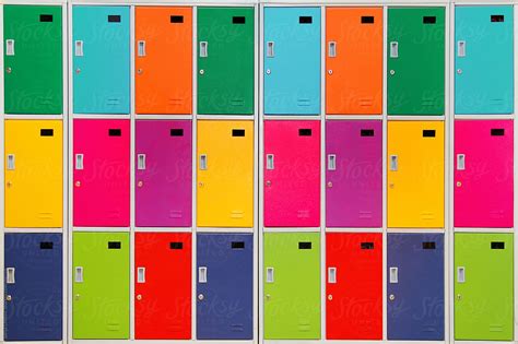 colorful school lockers by Sonja Lekovic - Stocksy United