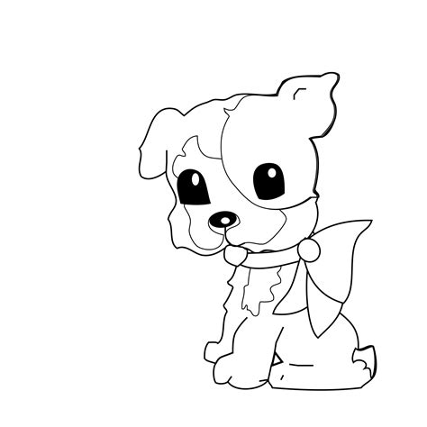 Dog Coloring Page For Kids Free Stock Photo - Public Domain Pictures