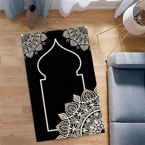 Black Prayer Rug, Beige Prayer Rug, Worship Rugs, Muslim Rug, Islamic ...