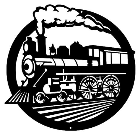 440 Train Engine Laser Cut Out Silhouette Rairlroad Metal Sign 14.5x14.5 - Reproduction Vintage ...