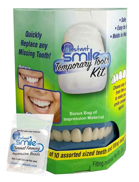 Instant Smile Temporary Tooth Kit Natural Veneer Replace Missing Teeth ...