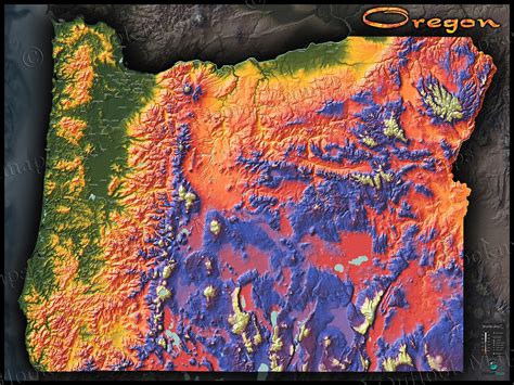 Probably the Coolest Oregon Map You Will Ever See | Oregon map, Topography map, Wall maps