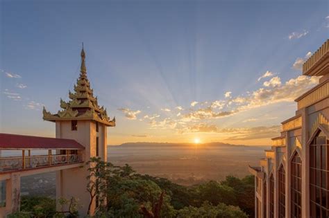 Premium Photo | View from mandalay hill myanmar at sunrise