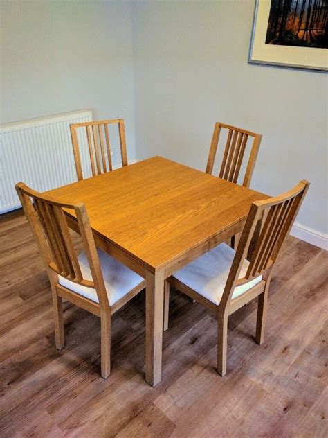 IKEA Bjursta Extendable Dining Table with 4 Chairs | in Livingston ...