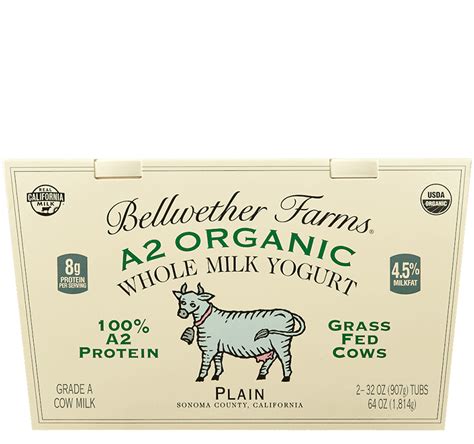 A2 Organic Whole Milk Yogurt - Bellwether Farms