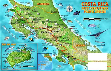 Best Beaches Costa Rica Map