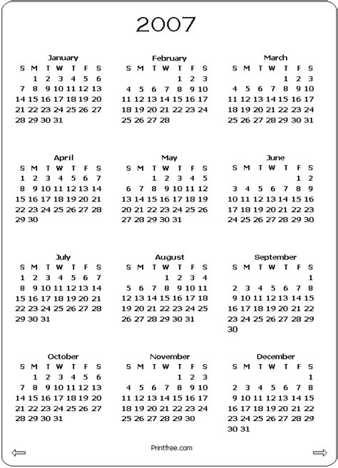 2007 Calendar