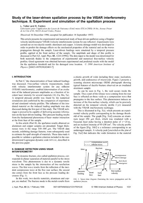 (PDF) Study of the laser-driven spallation process by the VISAR interferometry technique. II ...